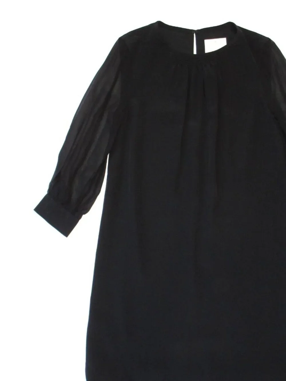 NWT kate spade Silk Shift in Black Sheer Sleeve Minimalist Dress 2